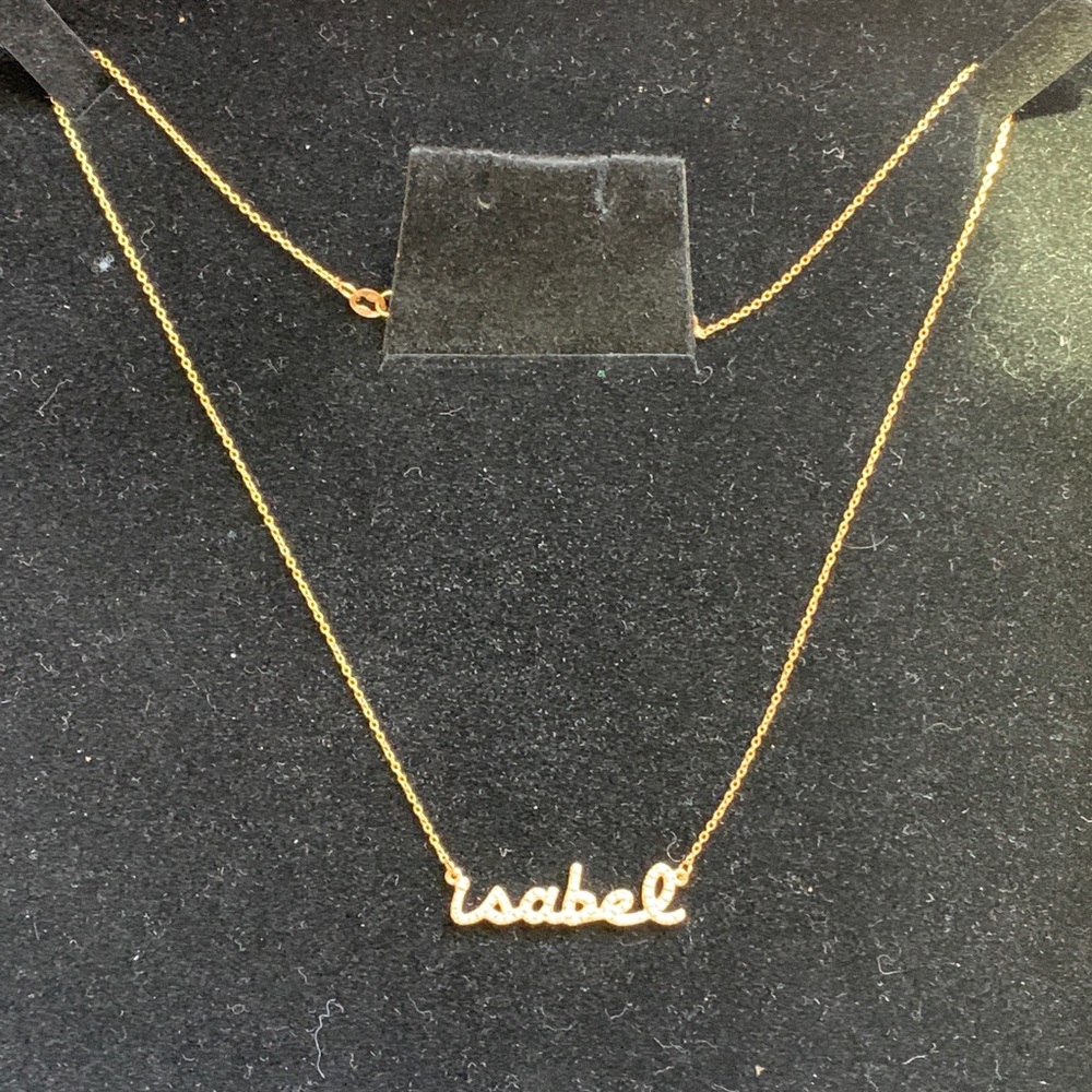 14k gold name necklace with diamonds - Picture 5 of 8